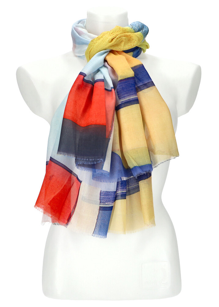 Letní dámský barevný šátek 180x90 cm červená