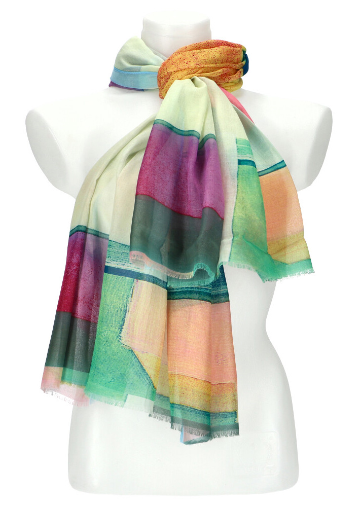 Letní dámský barevný šátek 180x90 cm fialová