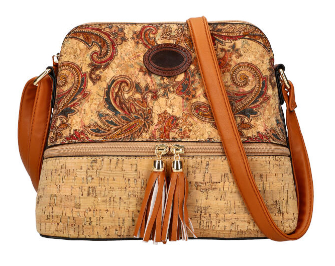 Crossbody dámská kabelka v korkovém designu T8297 typ 10