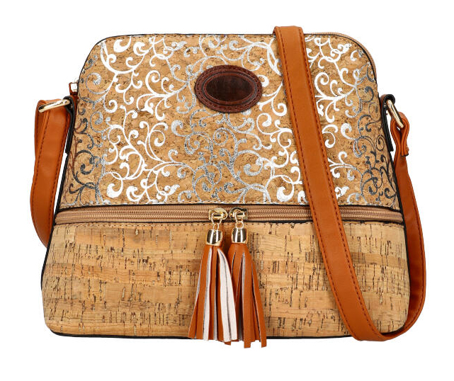 Crossbody dámská kabelka v korkovém designu T8297 typ 16