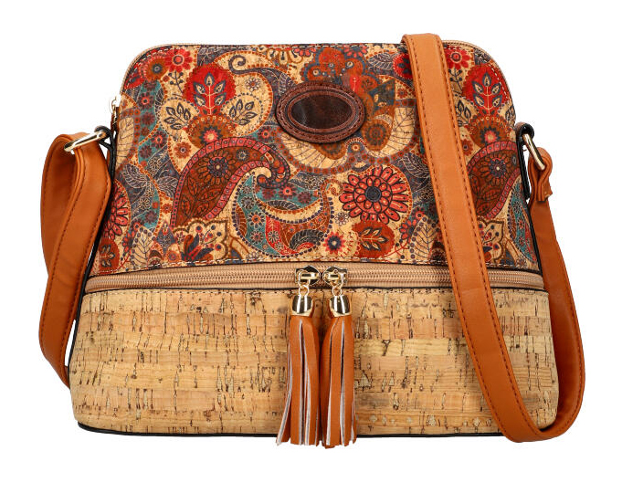 Crossbody dámská kabelka v korkovém designu T8297 typ 2