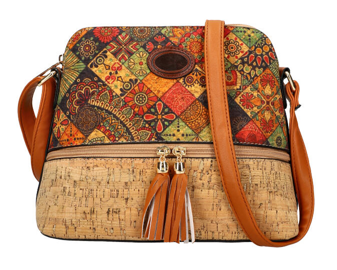 Crossbody dámská kabelka v korkovém designu T8297 typ 5