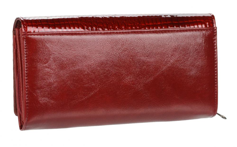 GROSSO Kožená dámská peněženka v kroko motivu RFID červená v dárkové krabičce