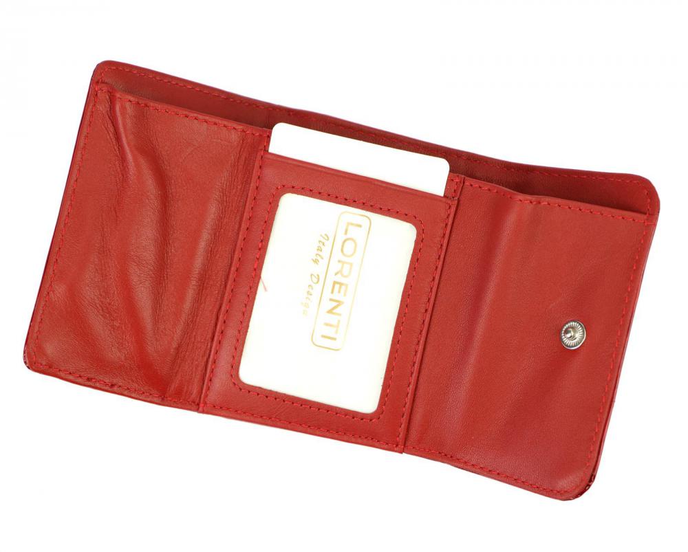 Kožená červená malá dámska peňaženka RFID v krabičke Lorenti
