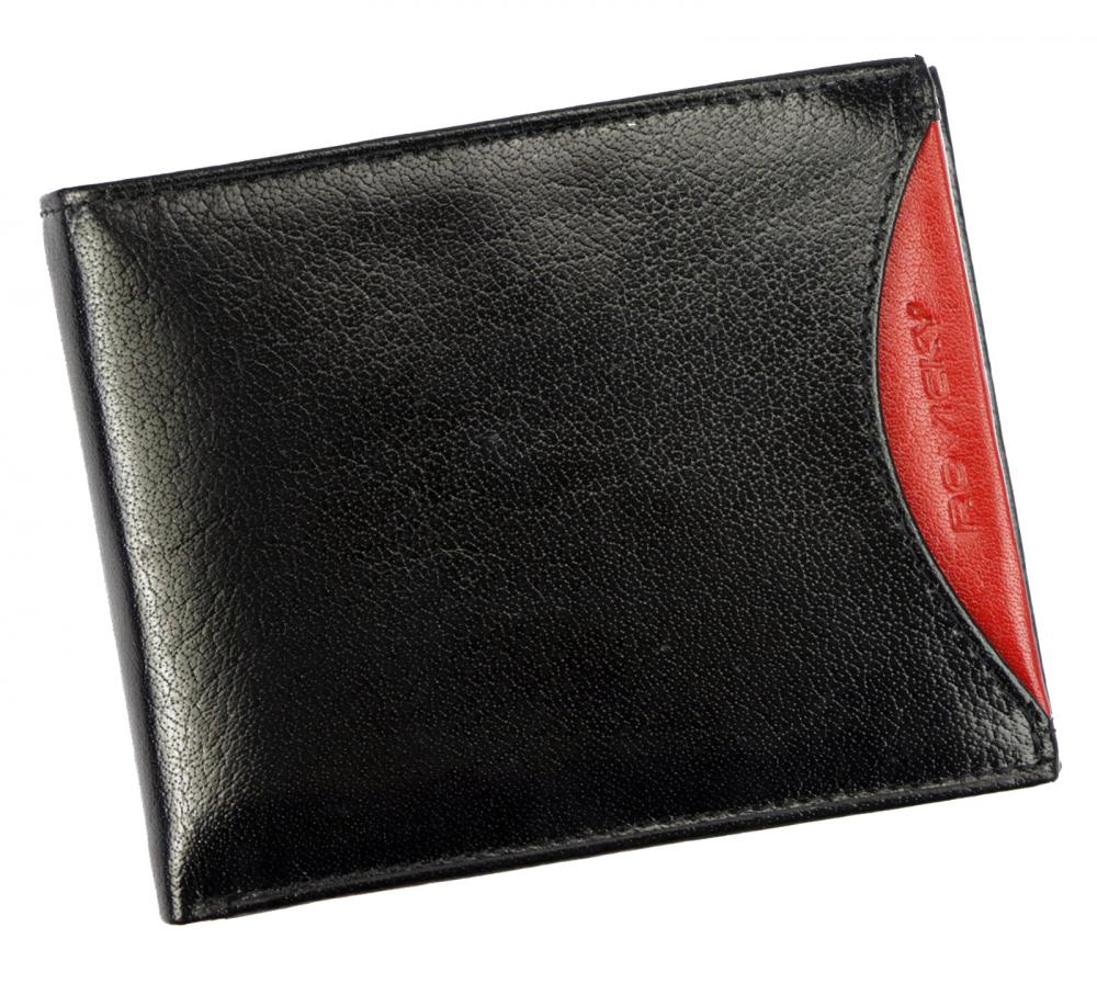 ROVICKY Čierno-červená kožená pánska peňaženka RFID v krabičke