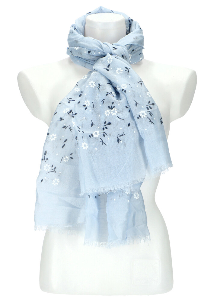 Letní dámský šátek 180x72 cm blankytně modrá