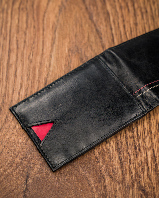 Kožená čierna malá tenká peňaženka iba na karty RFID v krabičke ALWAYS WILD
