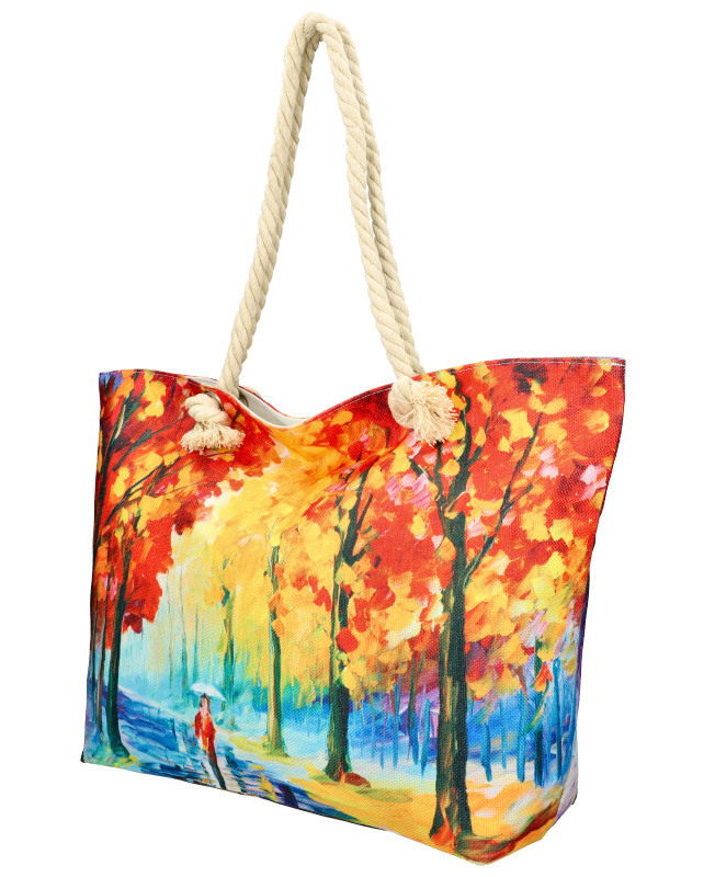 Veľká plážová taška v maľovanom dizajne multicolor HB003