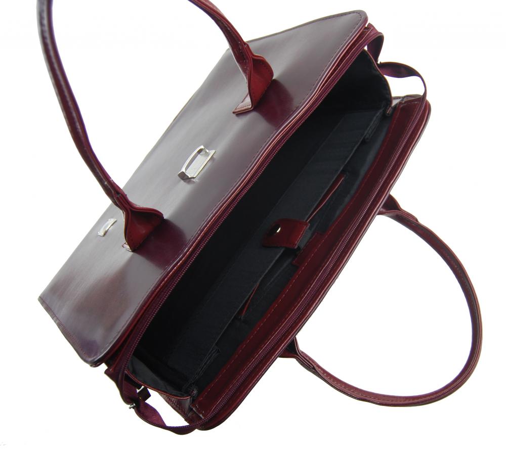 PUNCE LC-02 Vínová hladká dámska taška pre notebook 15.6 palca