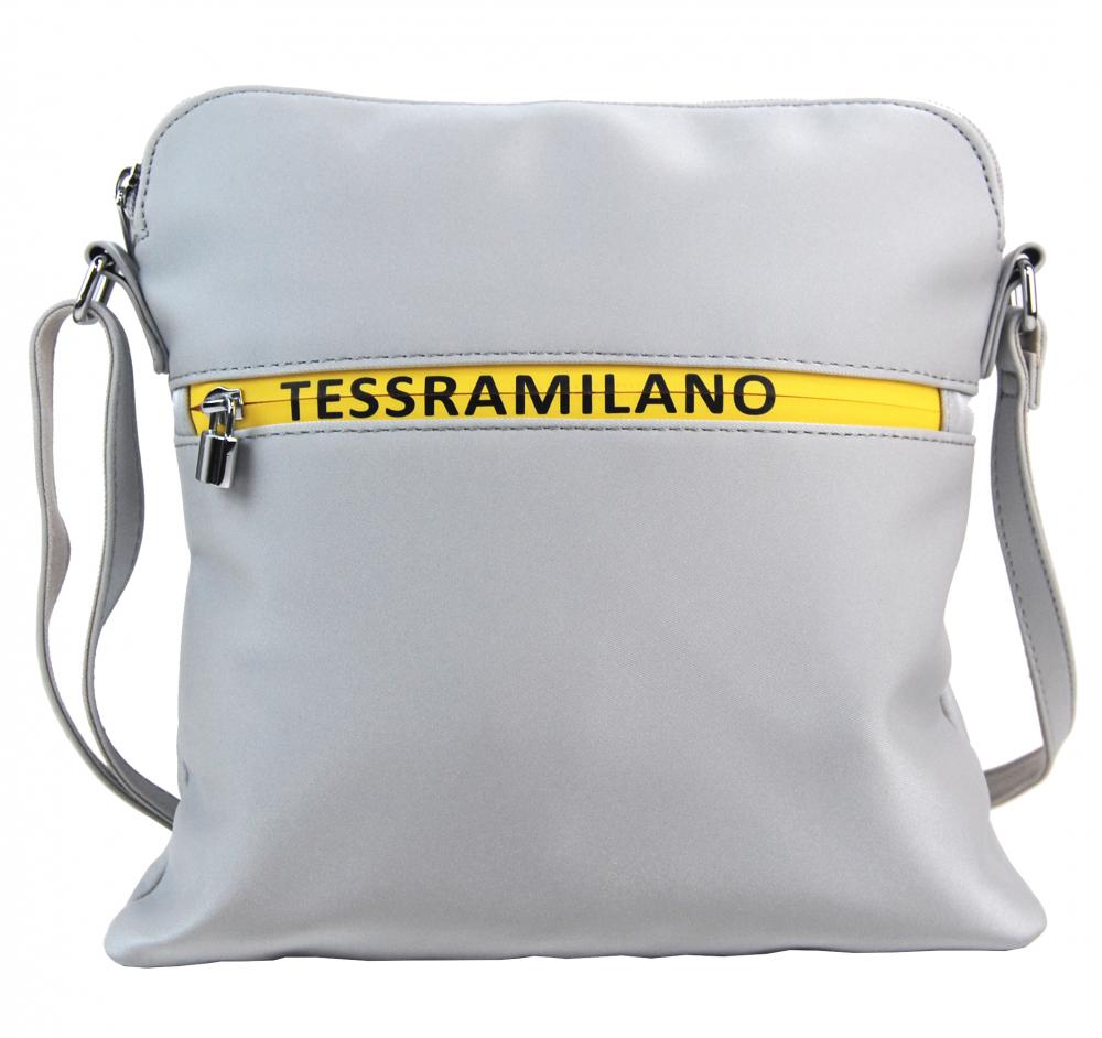 Sportovní crossbody dámská textilní kabelka 5329-BB stříbrná