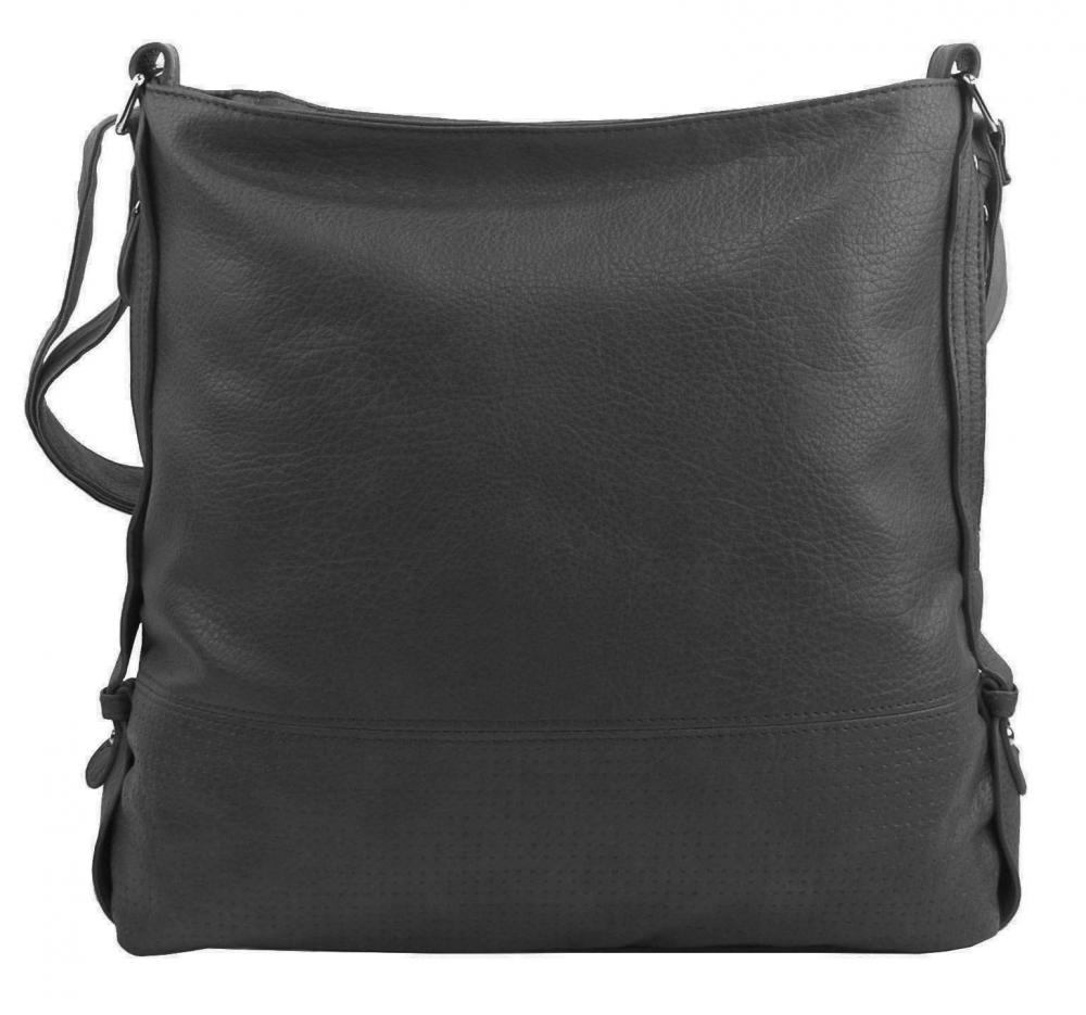 TESSRA Veľká tmavo šedá crossbody dámska kabelka