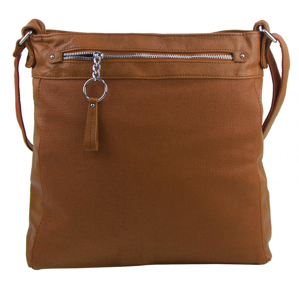 TESSRA Veľká hnedá crossbody dámska kabelka D5580