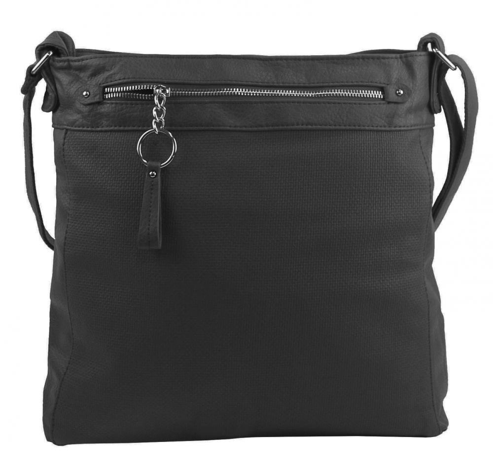 TESSRA Veľká tmavo šedá crossbody dámska kabelka D5580